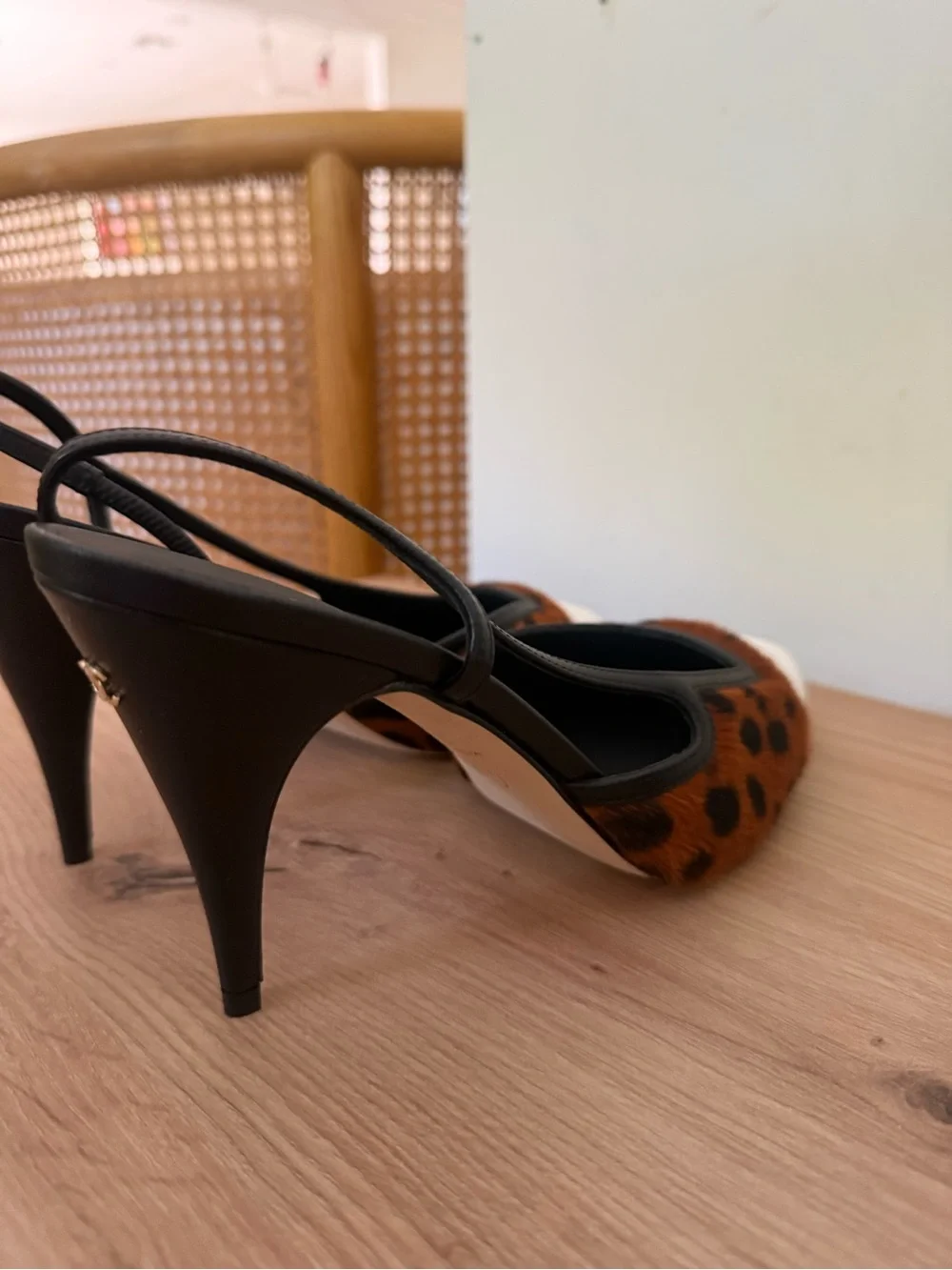 Chanel Leopard-Print Pointed Toe Slingback Pumps MATHIEU BLAZY